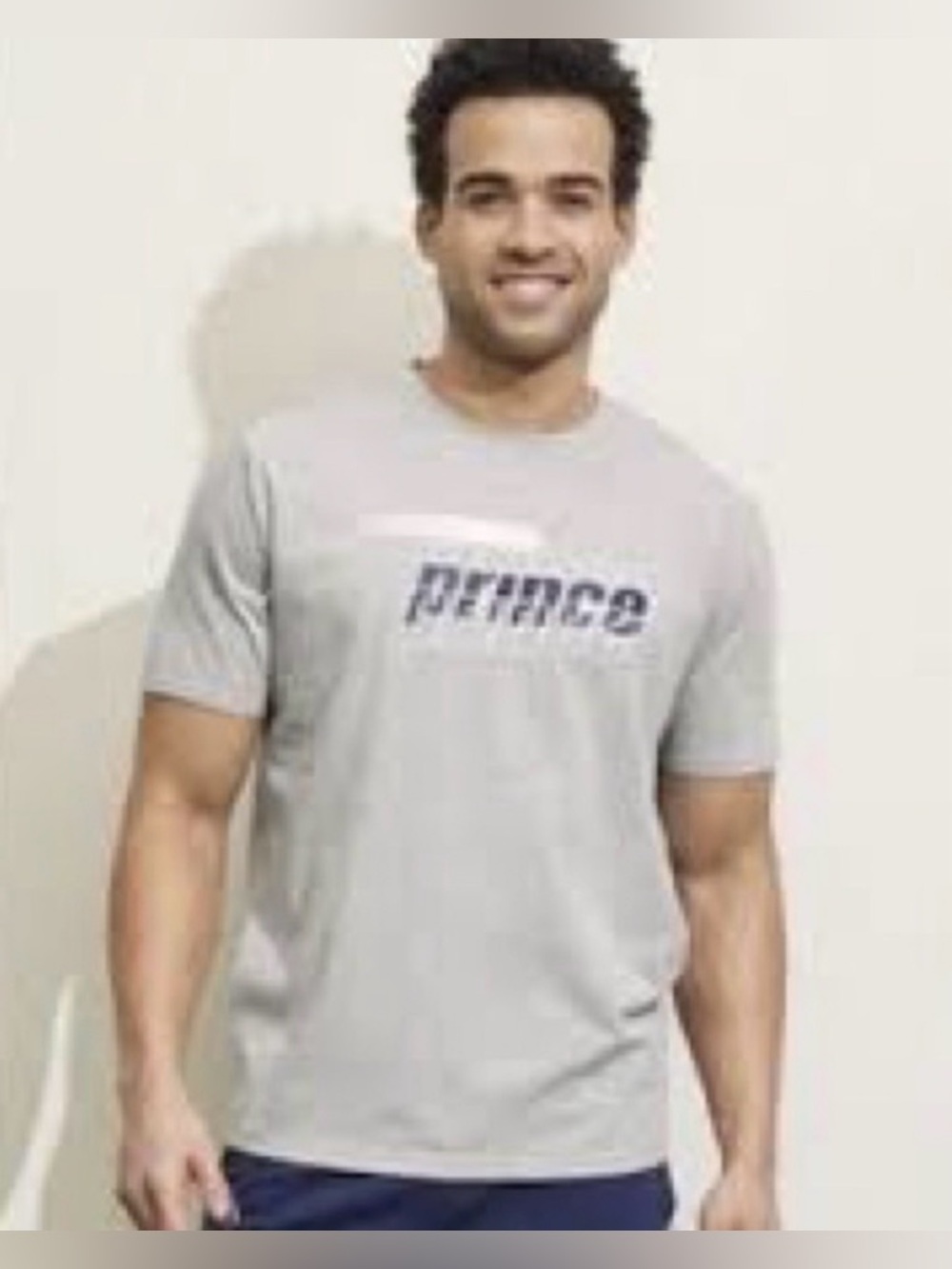 Prince Pickleball Short Sleeve Tee gray with blue and white logo. Sz Med NWT